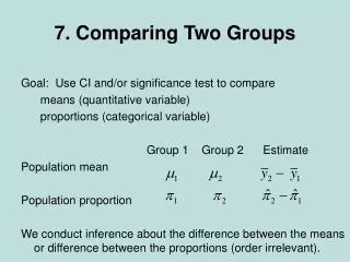 7. Comparing Two Groups