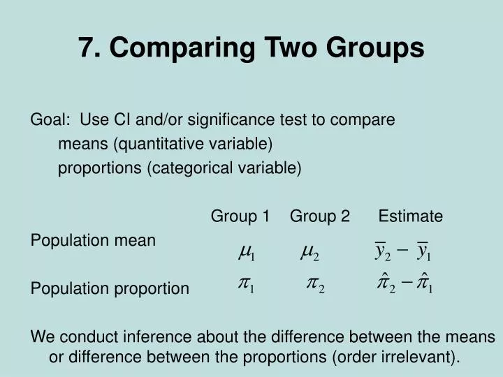 7 comparing two groups
