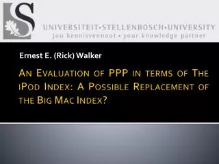 An Evaluation of PPP in terms of The iPod Index: A Possible Replacement of the Big Mac Index?