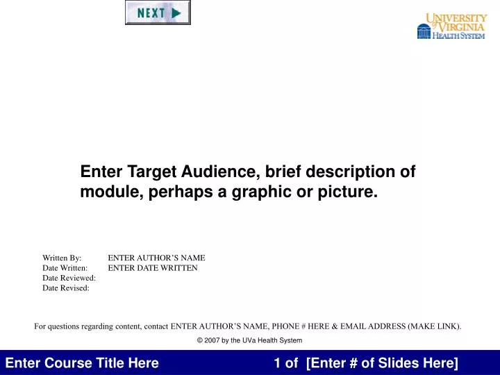 enter target audience brief description of module perhaps a graphic or picture