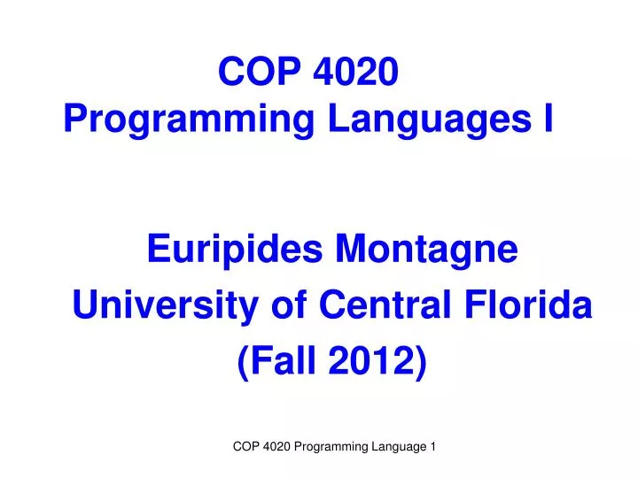 cop 4020 programming languages i