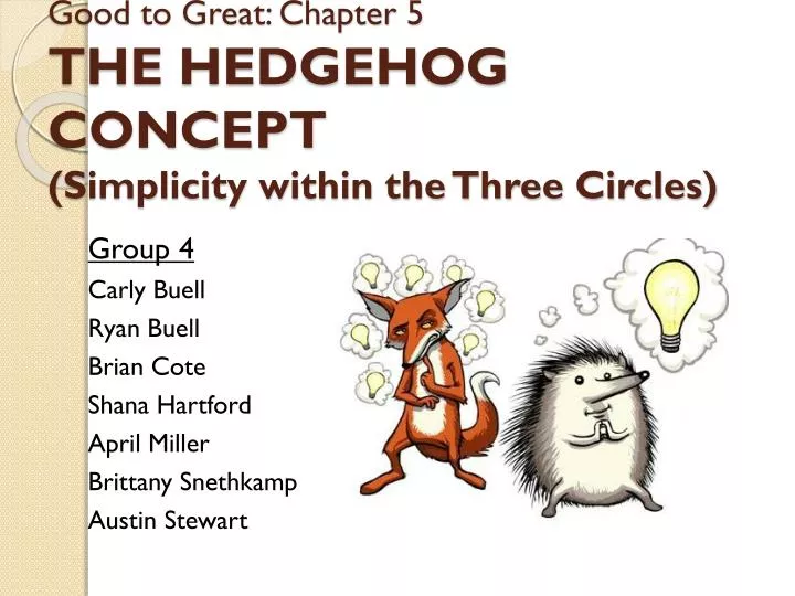 good to great chapter 5 the hedgehog concept simplicity within the three circles