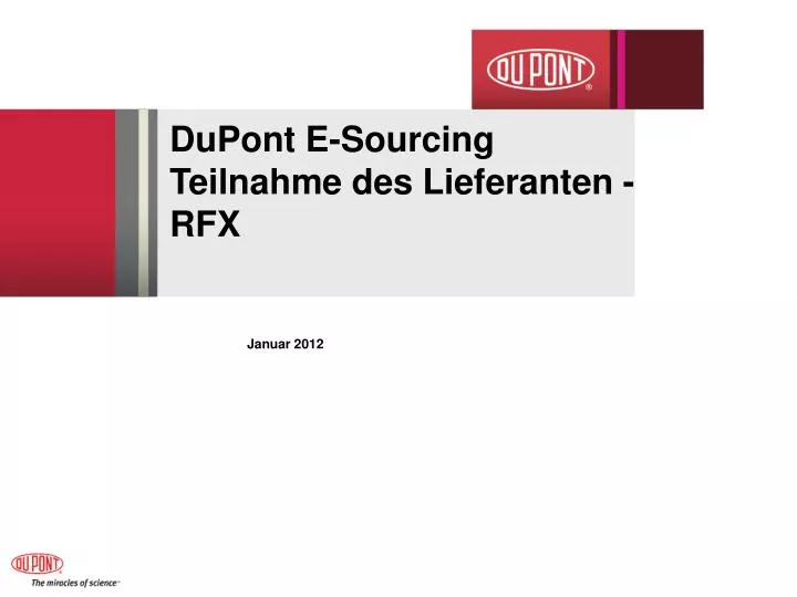 dupont e sourcing teilnahme des lieferanten rfx