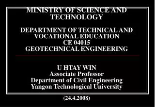 Soil ? Soil Mechanics ? Geotechnical Engineering ? Subsoil Exploration