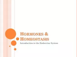 Hormones &amp; Homeostasis