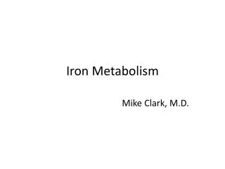 Iron Metabolism