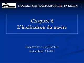 chapitre 6 l inclinaison du navire