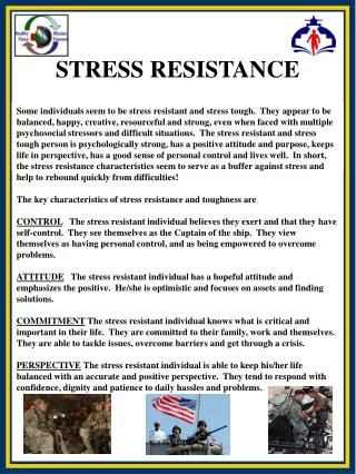 STRESS RESISTANCE