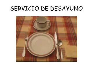 servicio de desayuno