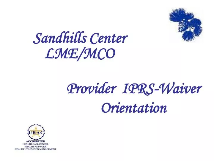 provider iprs waiver orientation