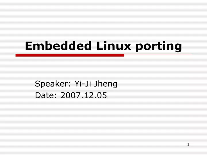 embedded linux porting