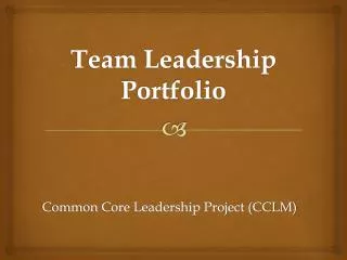 Team Leadership Portfolio