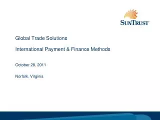 Global Trade Solutions International Payment &amp; Finance Methods