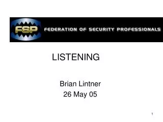 Brian Lintner 26 May 05