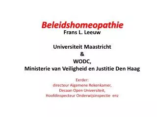 beleidshomeopathie