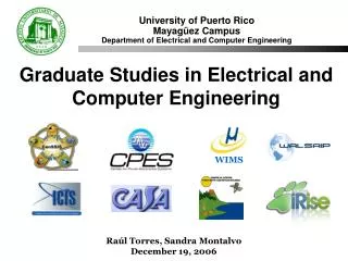 University of Puerto Rico Mayagüez Campus Department of Electrical and Computer Engineering