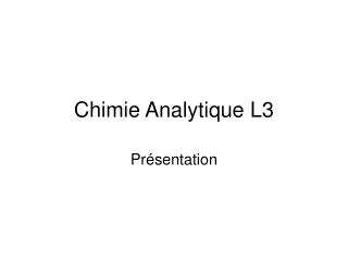 Chimie Analytique L3