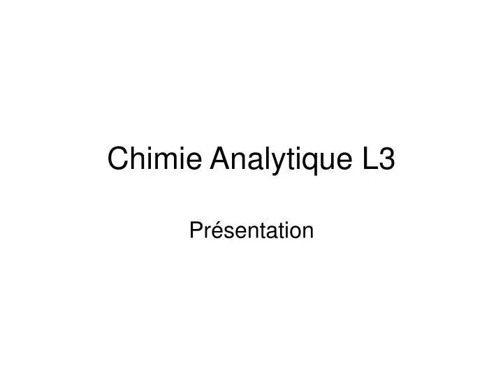 chimie analytique l3