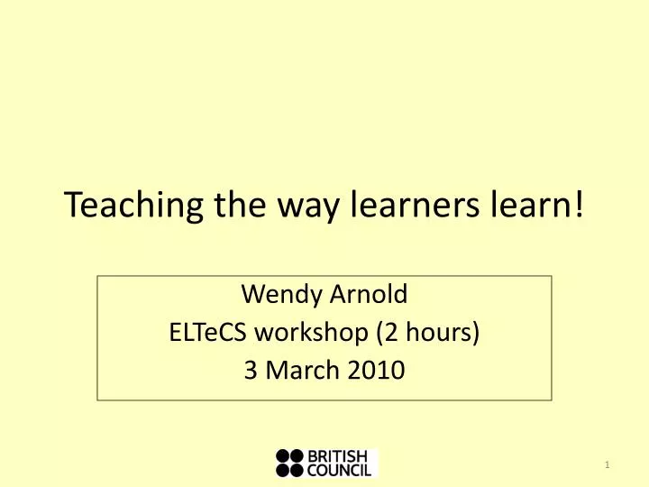 teaching the way learners learn