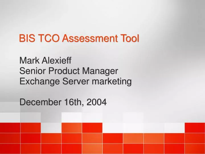 bis tco assessment tool
