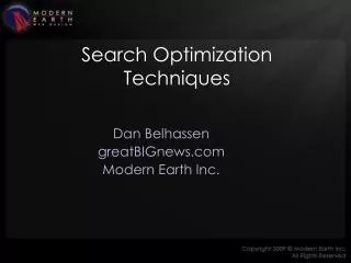 Search Optimization Techniques