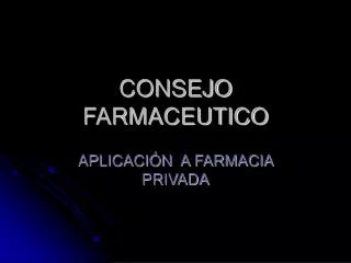 consejo farmaceutico