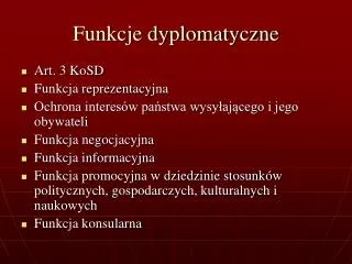 funkcje dyplomatyczne