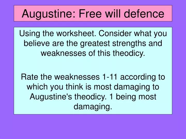 augustine free will defence