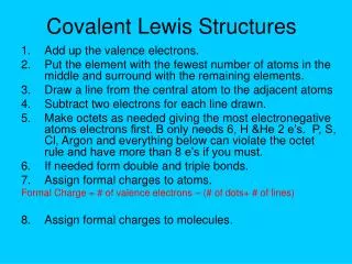 Covalent Lewis Structures