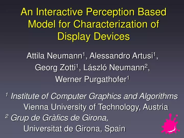 an interactive perception based model for characterization of display devices