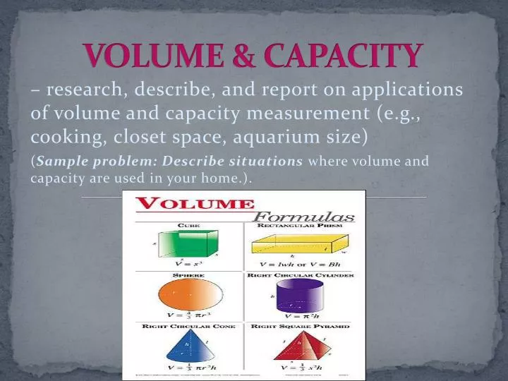 volume capacity