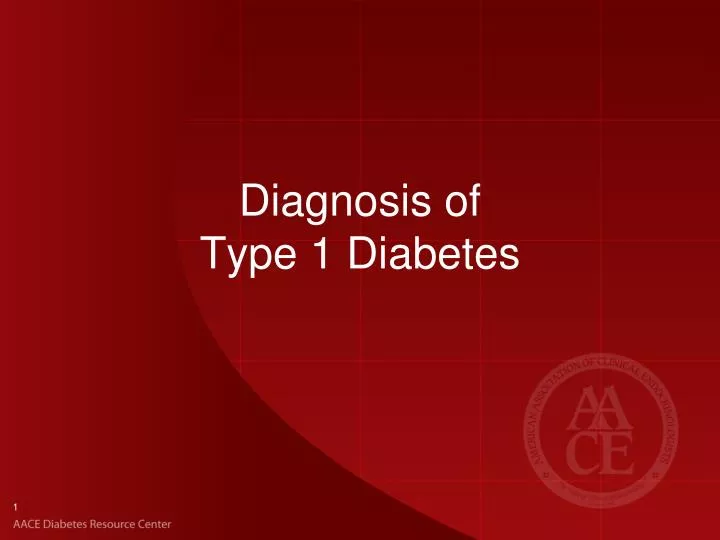 diagnosis of type 1 diabetes