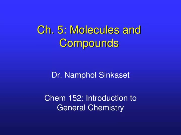 ch 5 molecules and compounds