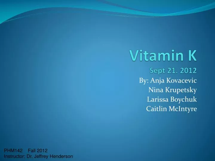 vitamin k sept 21 2012