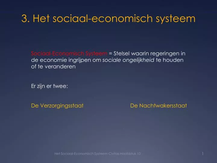 3 het sociaal economisch systeem