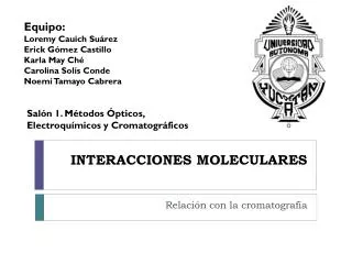 interacciones moleculares