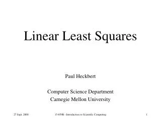 Linear Least Squares