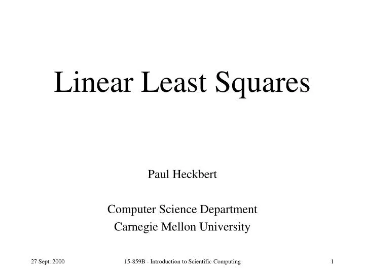 linear least squares