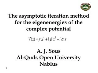 The asymptotic iteration method for the eigenenergies of the complex potential