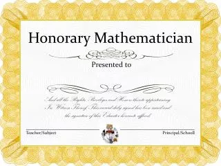 Honorary Mathematician