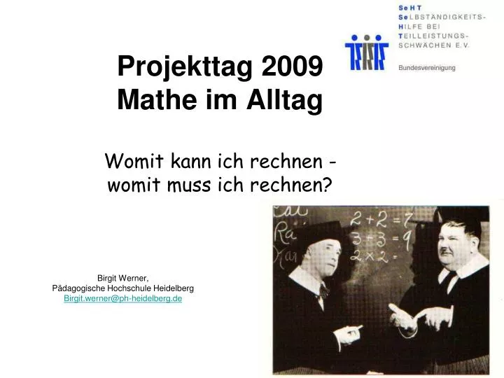 projekttag 2009 mathe im alltag womit kann ich rechnen womit muss ich rechnen