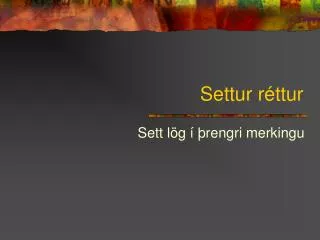 settur r ttur