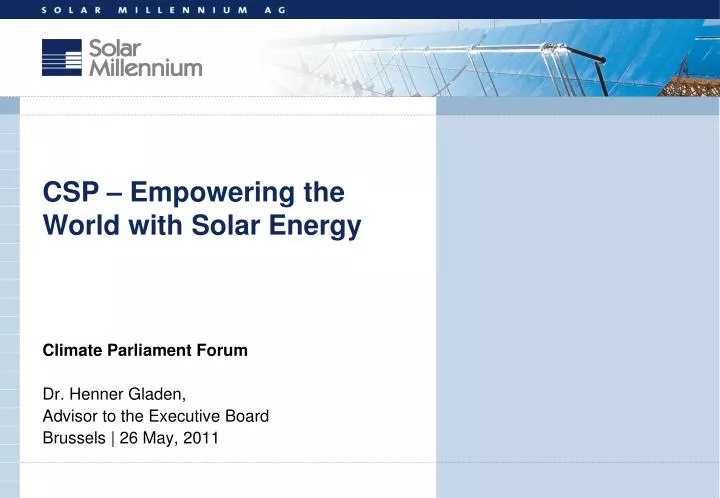 climate parliament forum dr henner gladen advisor to the executive board brussels 26 may 2011