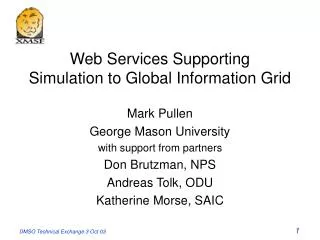 Web Services Supporting Simulation to Global Information Grid