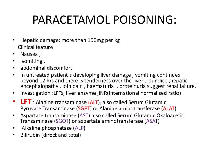 paracetamol poisoning