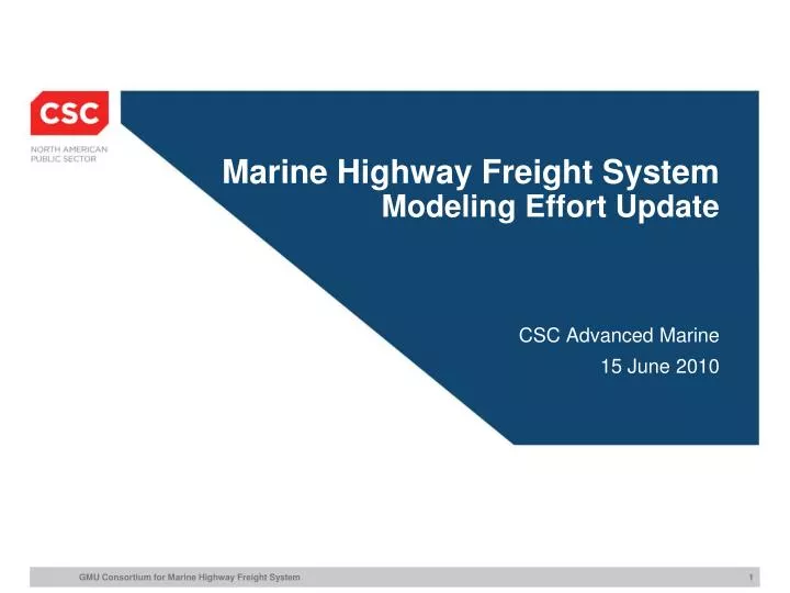 marine highway freight system modeling effort update