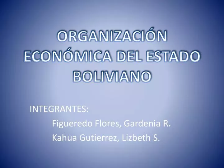 organizaci n econ mica del estado boliviano