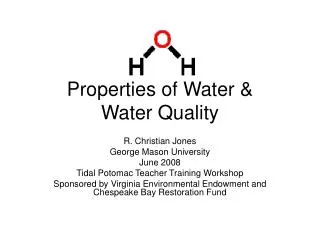 properties of water water quality