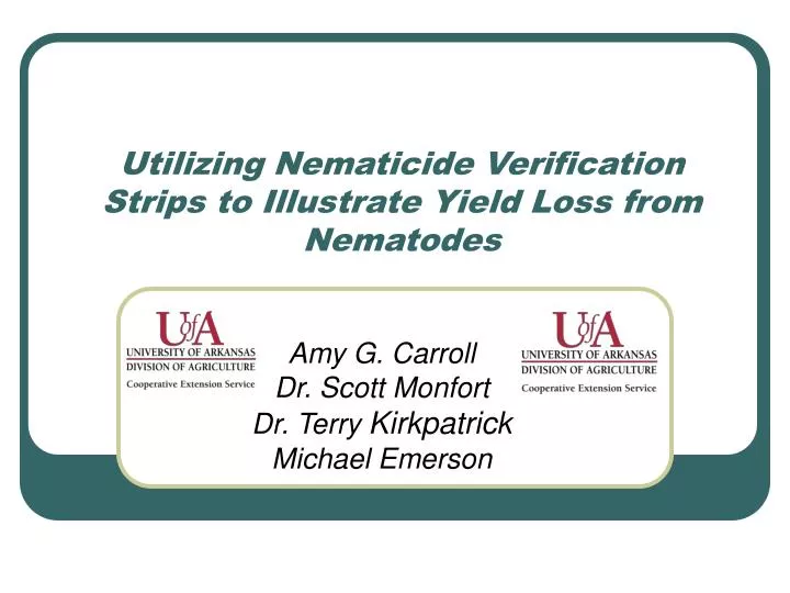 utilizing nematicide verification strips to illustrate yield loss from nematodes