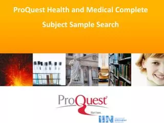 ProQuest Health and Medical Complete Subject Sample Search